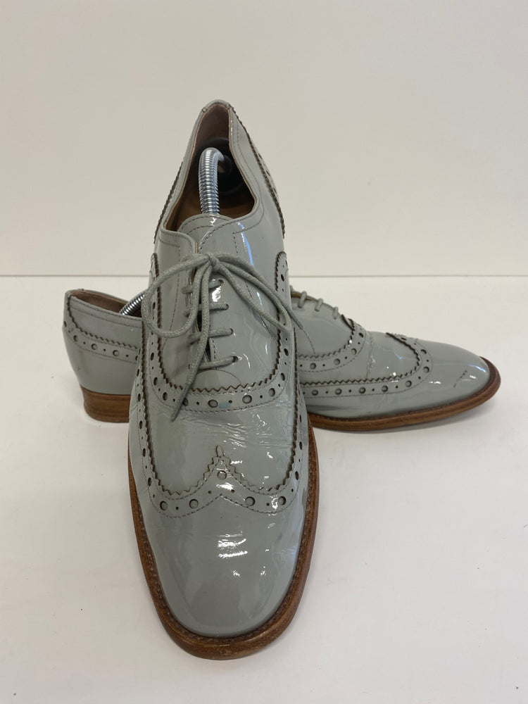 Fabulous Next Signature patent leather Brogues UK 9 Aqua Grey LK006
