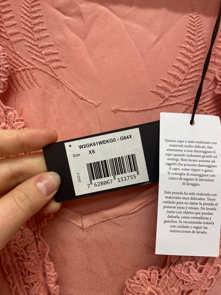 Fabulous Guess Maxi Dress XS Coral Botanical Embroidered Lacey RG020