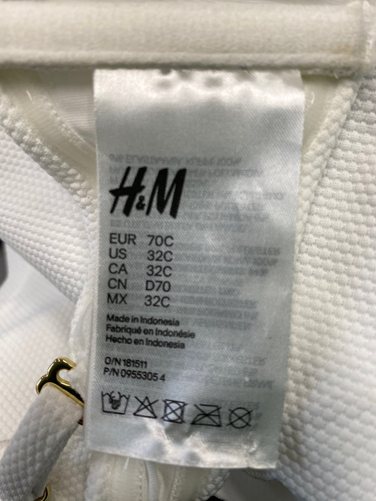 Gorgeous H&M Bikini uk8 White Cup 32C scallop edge RG020