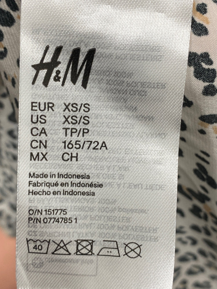 Gorgeous H&M Skirt Uk xs Beige with black leopard wrap tie boho western RG020