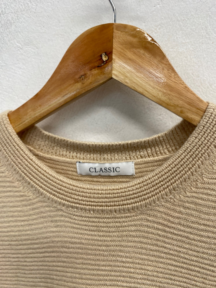 Gorgeous Marks & Spencers Sweater top S Beige ribbed RG020