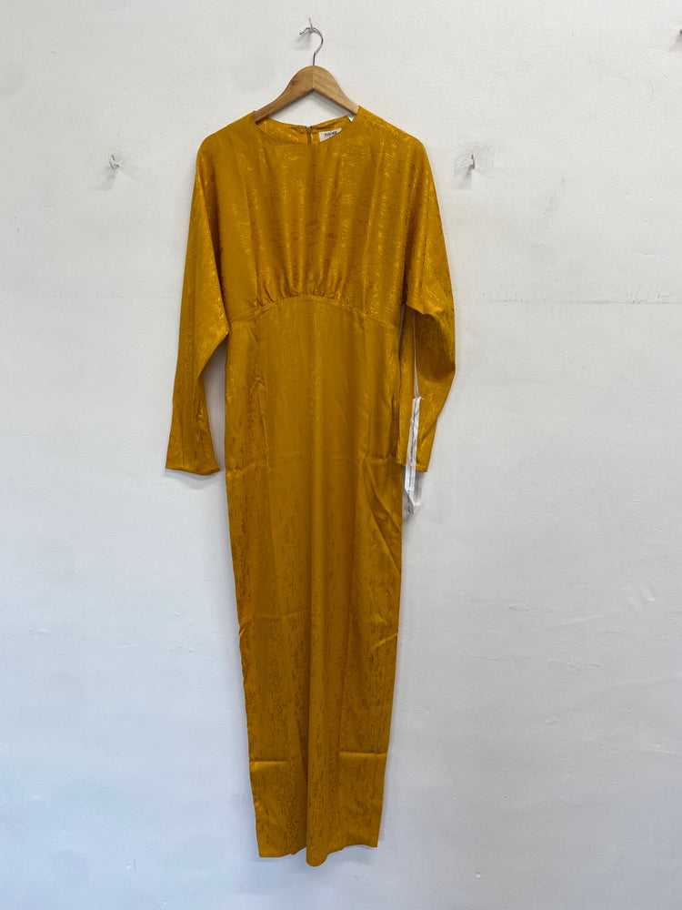 Fabulous Flounce London Dress Uk 12 Mustard yellow RG020