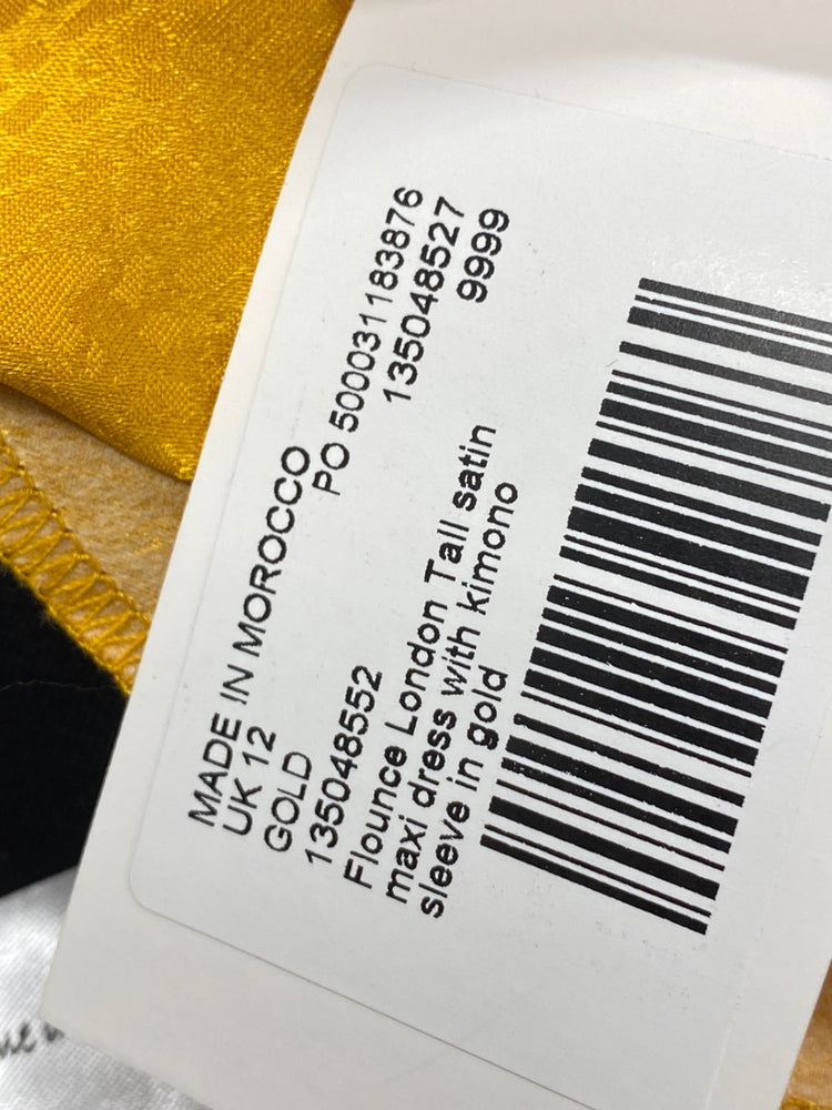 Fabulous Flounce London Dress Uk 12 Mustard yellow RG020
