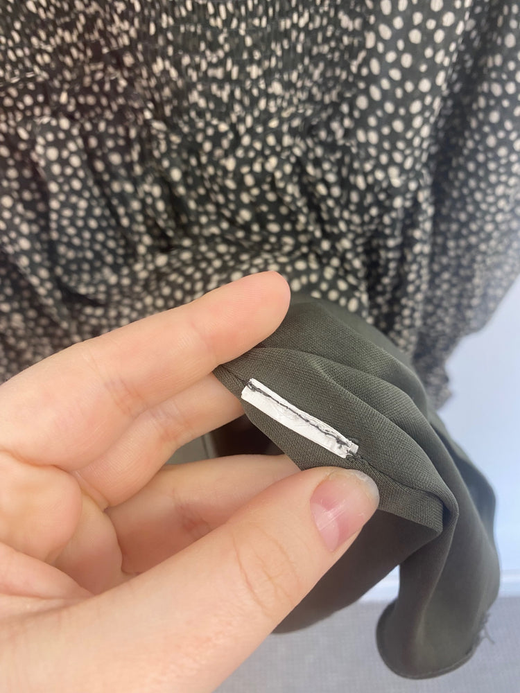 Fabulous Zara Semi Sheer Dress XS Black and Beige Polkadot RG020