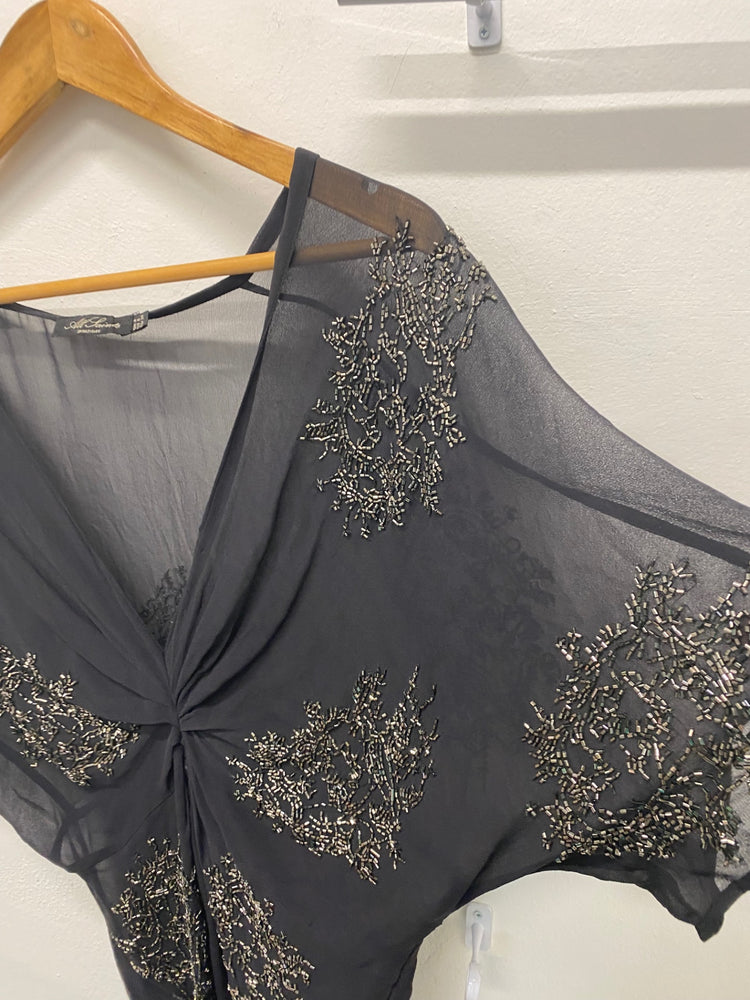 Gorgeous All Saints Kimono uk8 boho vintage 06 chic Black RG020