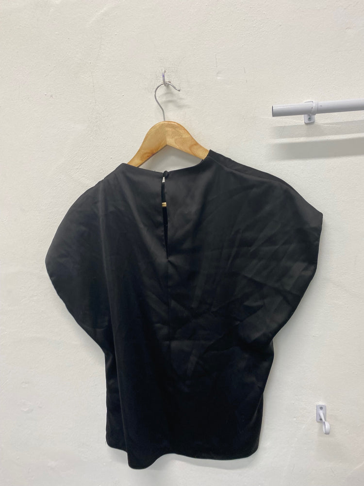 Fabulous Asos Design Blouse UK 8 Black Oriental slash neck RG020