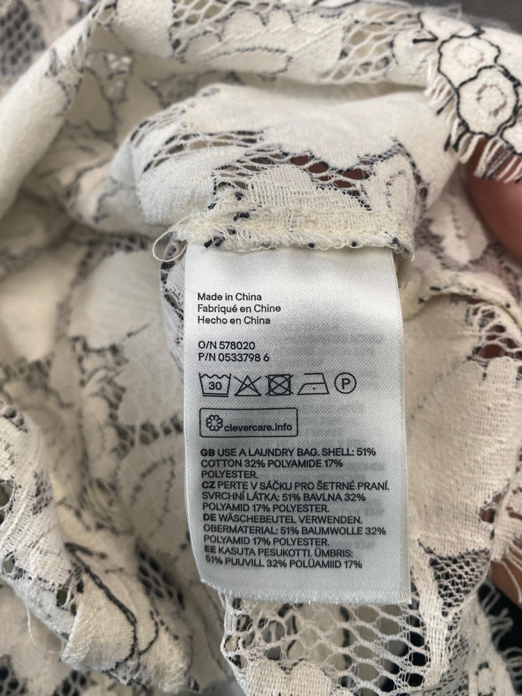 Fabulous H&M Sleeveless lace top Uk6 Ivory & black RG020