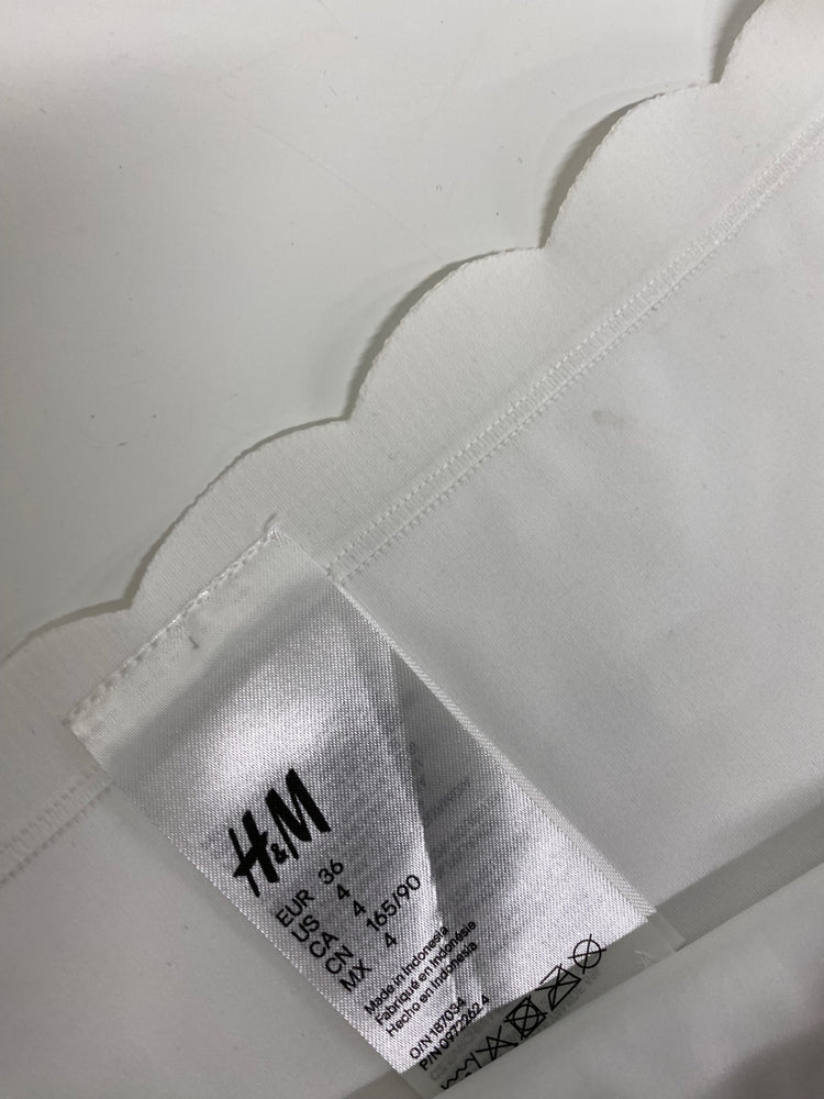 Gorgeous H&M Bikini uk8 White Cup 32C scallop edge RG020