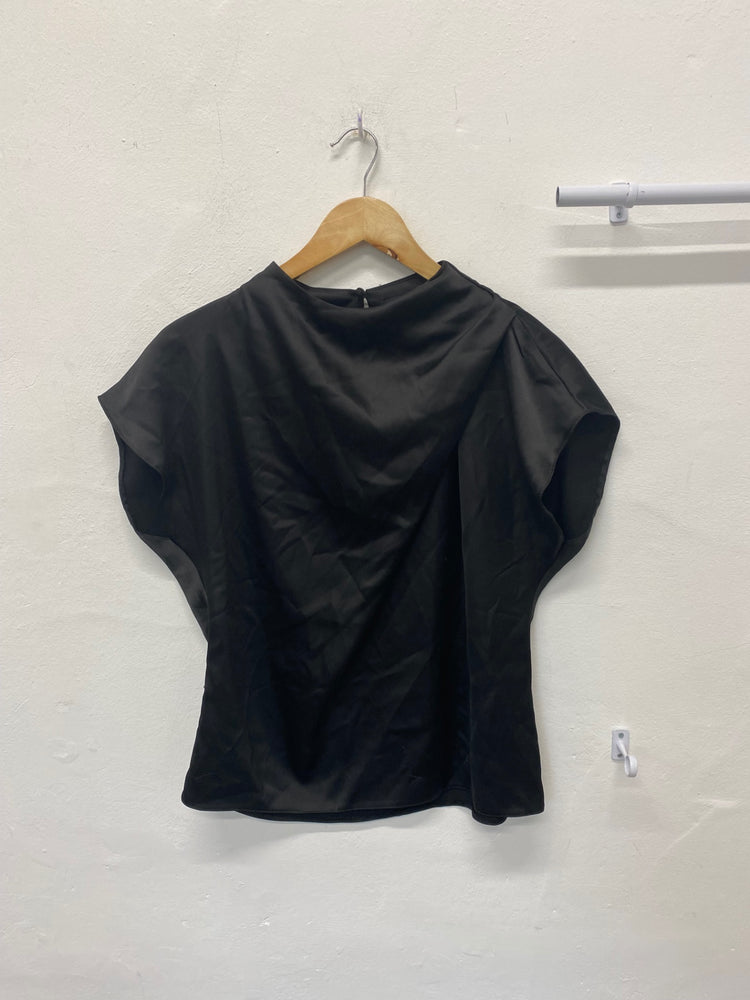 Fabulous Asos Design Blouse UK 8 Black Oriental slash neck RG020