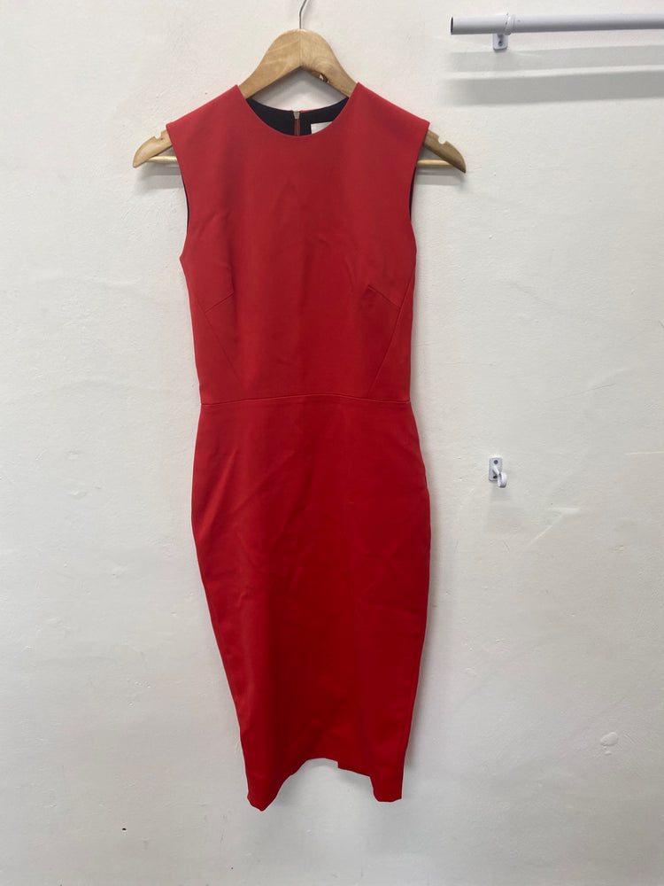 Fabulous Victoria Beckham wiggle Pencil Dress UK 8 Red RG020