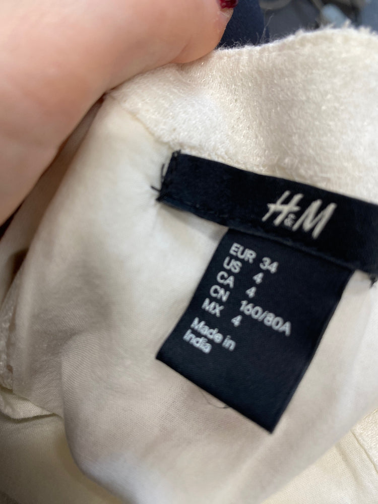 Gorgeous H&M Dress UK 8 Cream lace overlay midi boho RG020