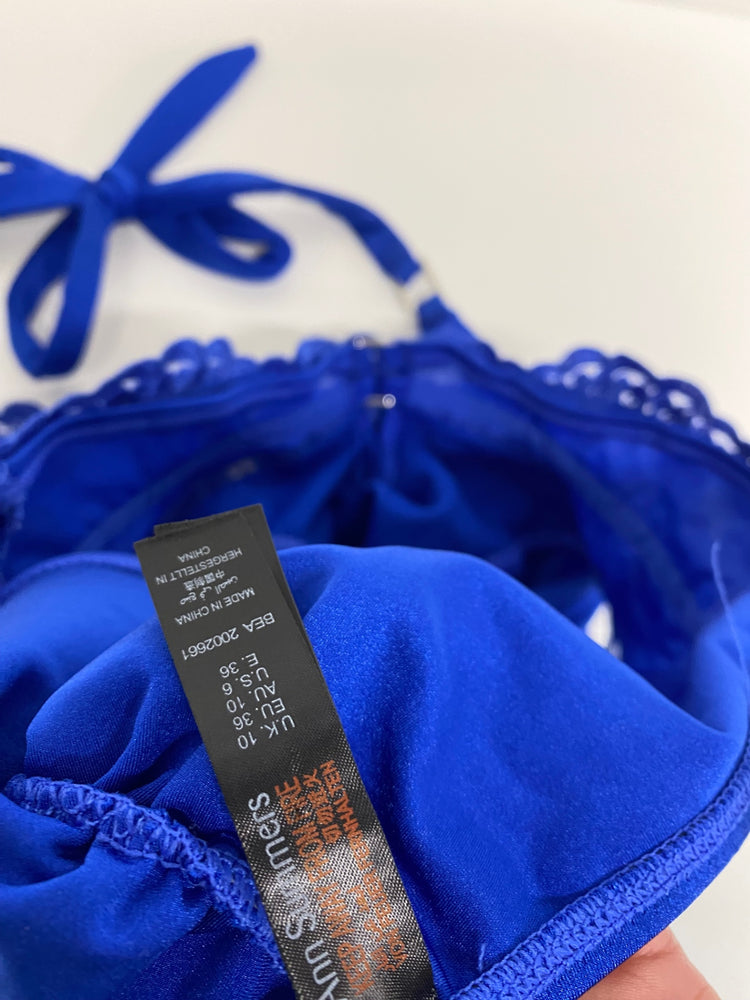 Gorgeous Ann Summers Bikini Uk10 Blue sparkle Uk32C RG020