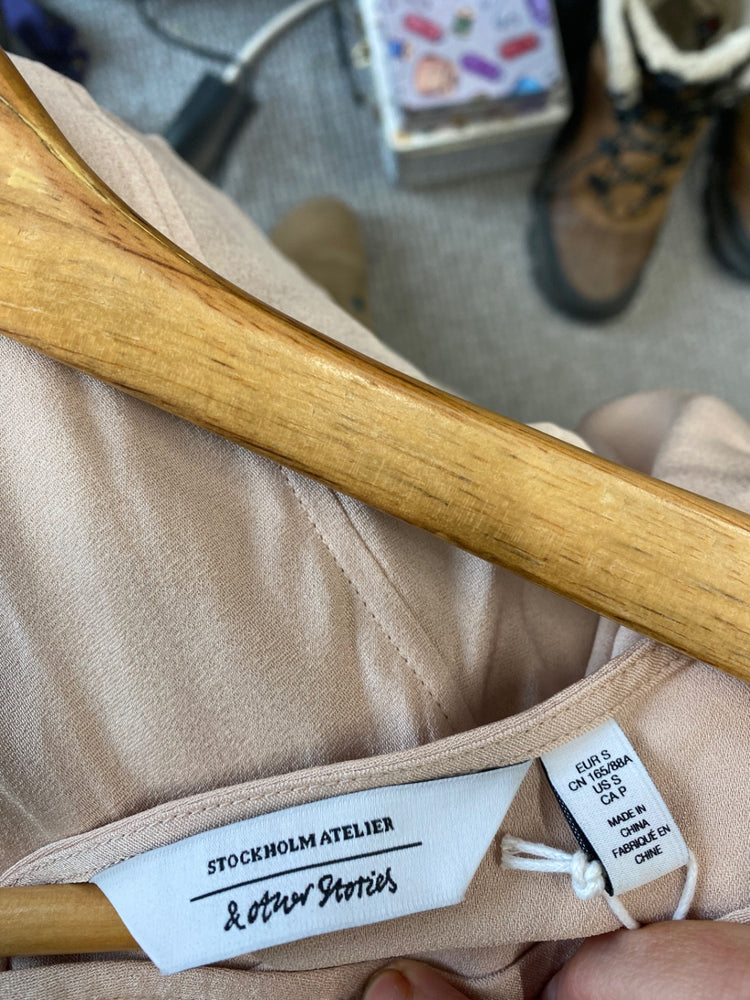 Fabulous & Other Stories Midi Dress UkS Beige Evening occasion RG020