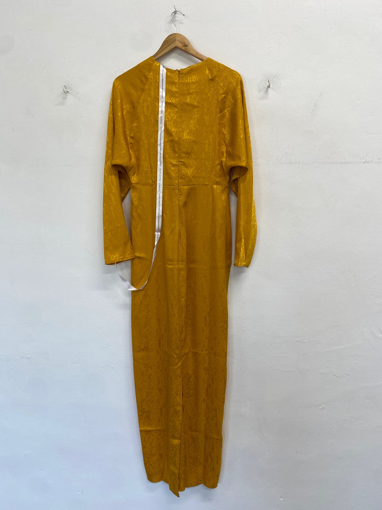 Fabulous Flounce London Dress Uk 12 Mustard yellow RG020