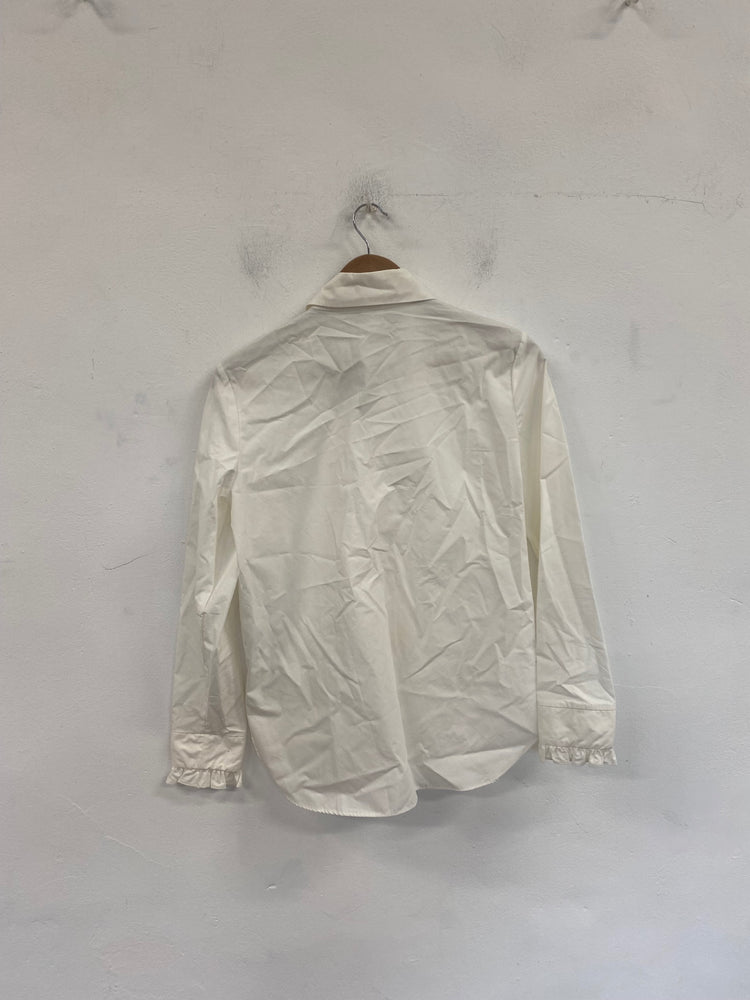 Fabulous River Island Ruffle Detail Blouse UK 8 Cream RG020