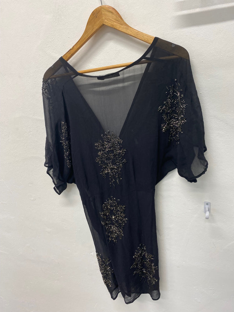 Gorgeous All Saints Kimono uk8 boho vintage 06 chic Black RG020