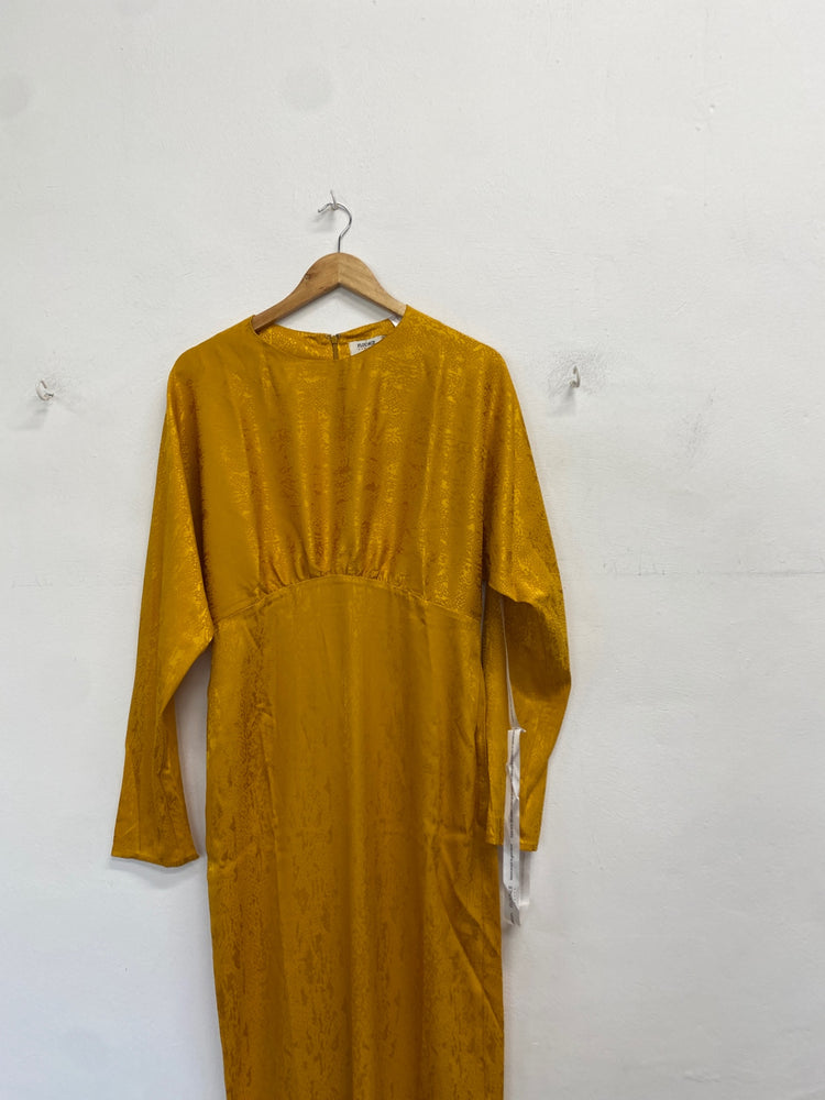 Fabulous Flounce London Dress Uk 12 Mustard yellow RG020