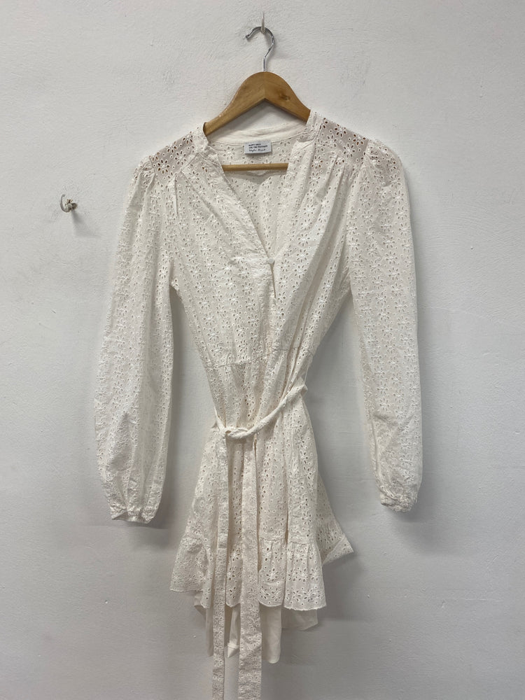 Gorgeous Style Cheat Boho Broderie Mini Dress UK 10 Off-white RG020