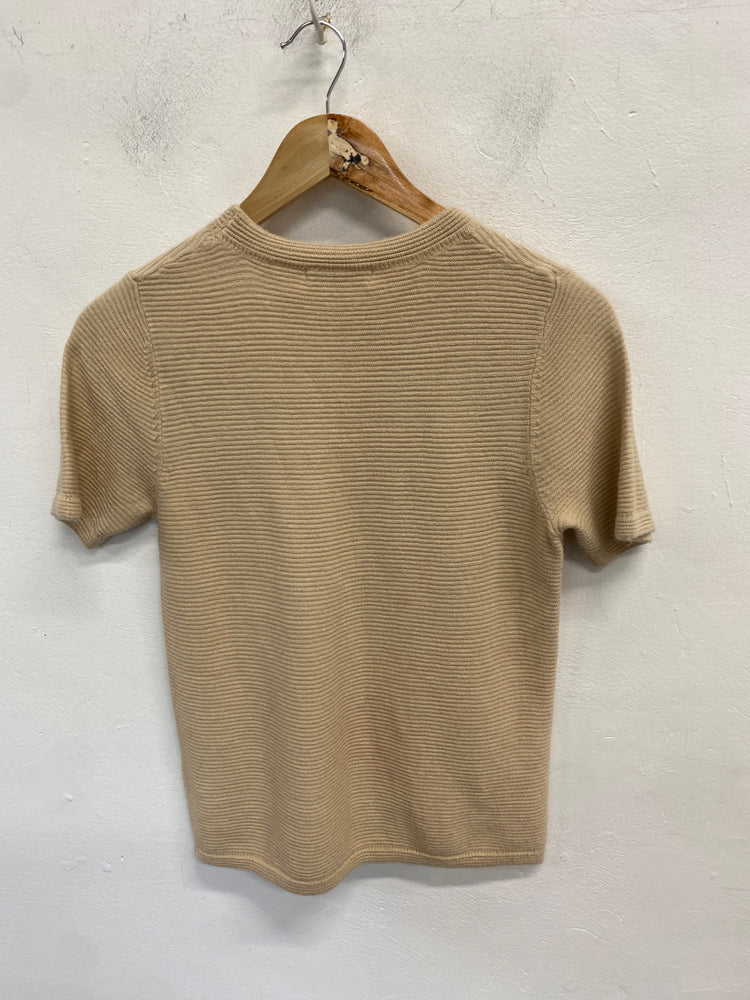 Gorgeous Marks & Spencers Sweater top S Beige ribbed RG020