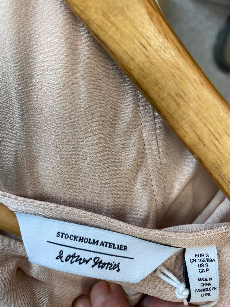 Fabulous & Other Stories Midi Dress UkS Beige Evening occasion RG020