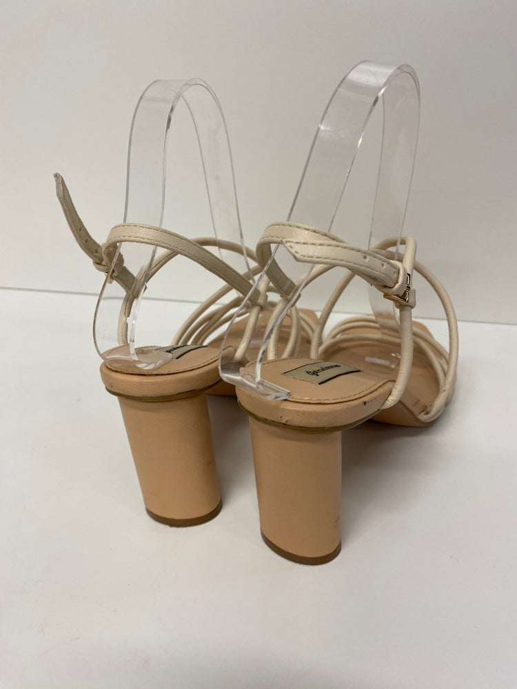 Gorgeous Stradivarius Heeled Sandals uk4 Beige Strappy CP002