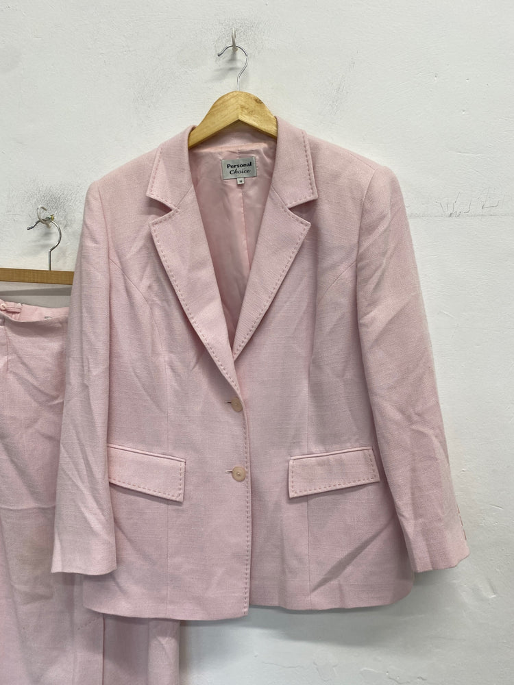 Gorgeous Personal Choice Skirt suit textured UK 16 Light pink Formal KM001