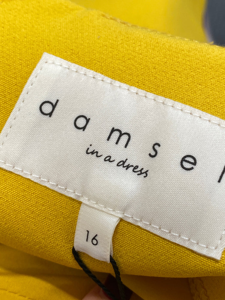 Gorgeous Damsel in a dress Dress UK 16 Yellow, purple colour block race day wedding guest KM001