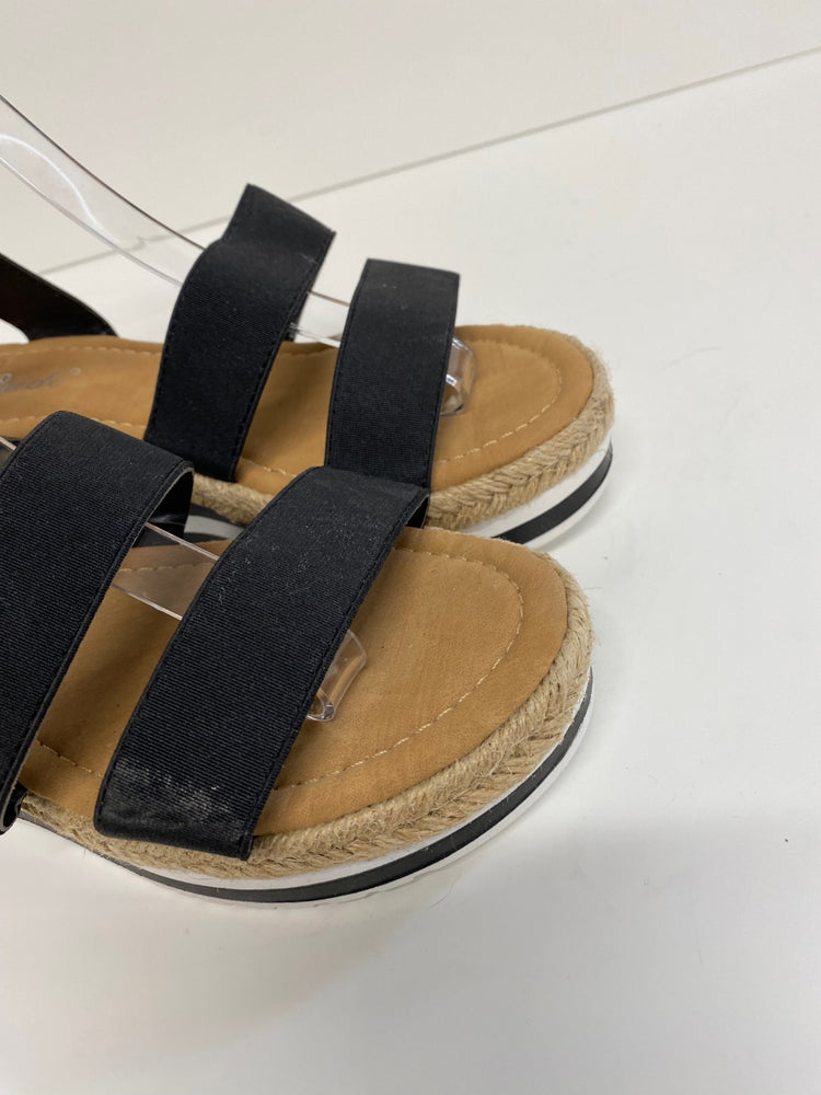 Gorgeous Weide Sandals Uk7 Black ankle strap wedge MS008