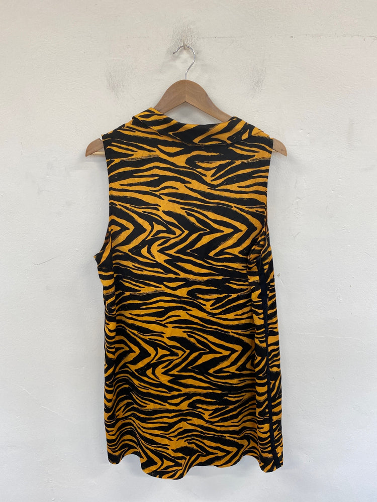 Gorgeous Next Mini Sheath dress UK 18 Orange & Black Animal Print DF001