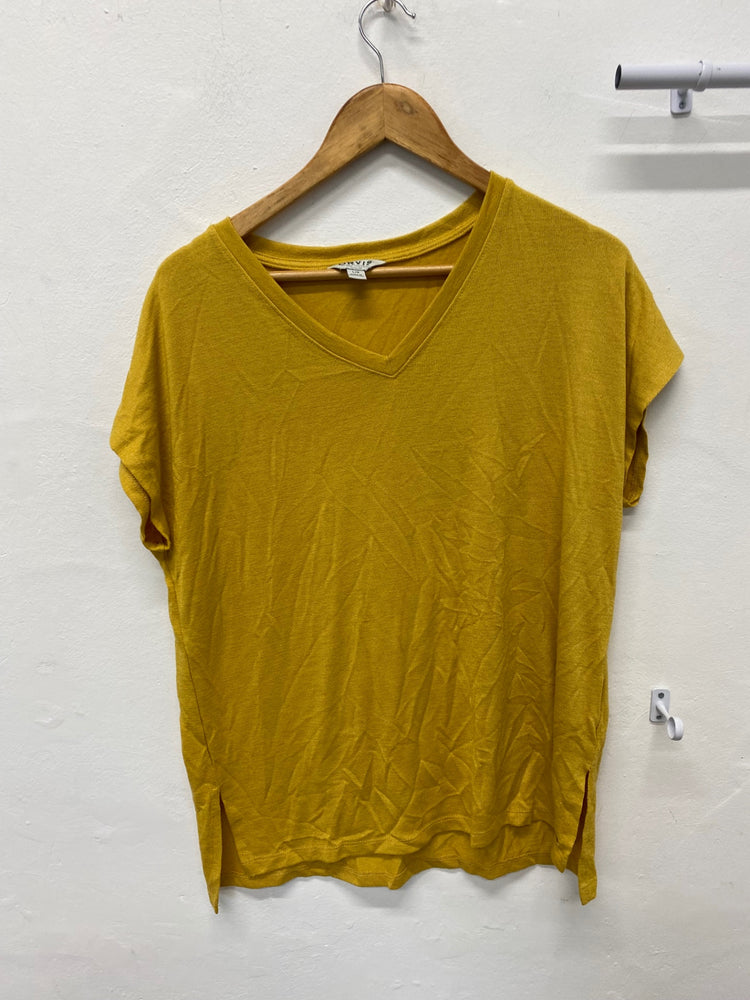 Stunning Orvis T-Shirt L Mustard yellow loose fit knit KM001