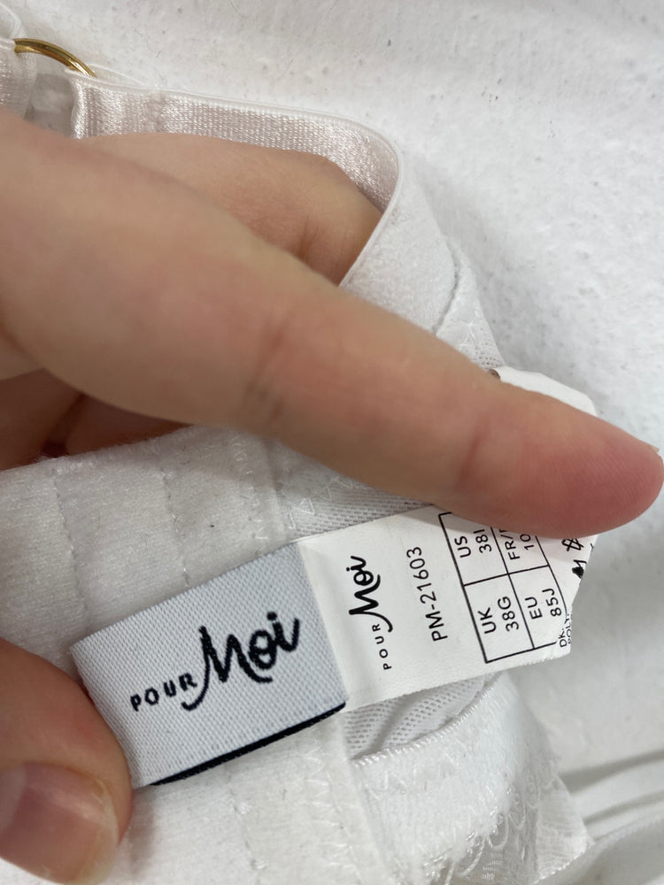 Gorgeous Pour Moi Lingerie Bralette 38G White Lace DF001