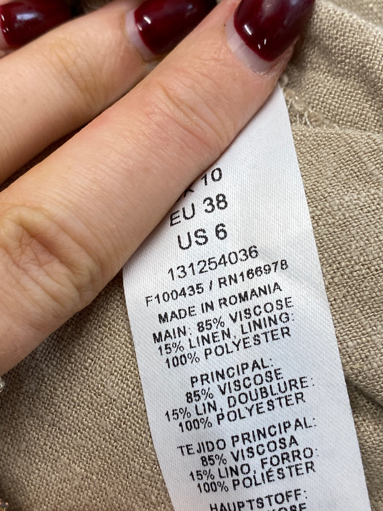 Gorgeous Asos Design Dress UK 10 Beige linen summer CP002