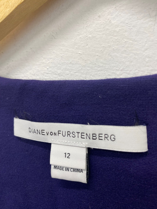 Gorgeous Diane Von Furstenberg Midi Dress uk12 Purple Bodycon flattering classic KM001