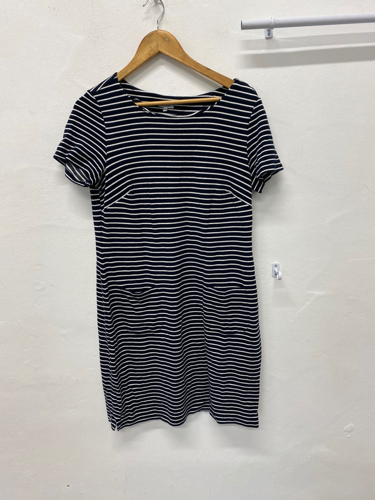 Stunning Jigsaw Dress L Navy and White summer nautical dress KM001