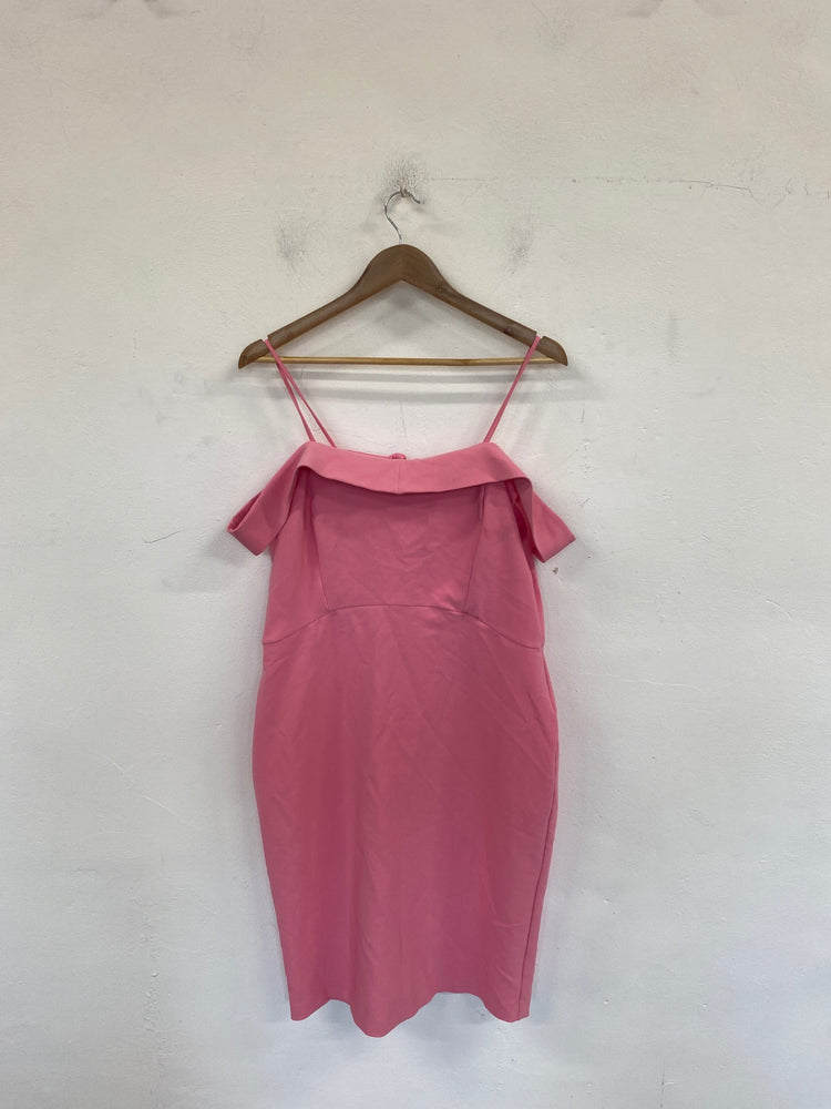 Gorgeous River Island Midi Dress UK 16 Pink DF001
