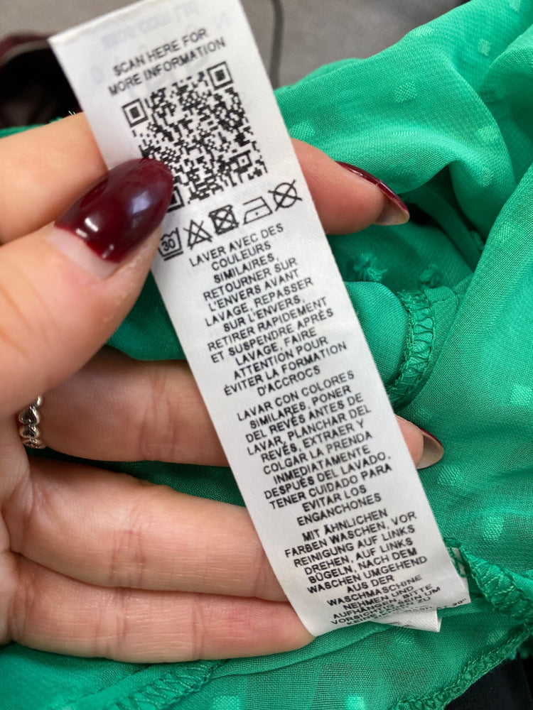 Gorgeous Asos Design Blouse spotted Uk 12 Green boho CP002