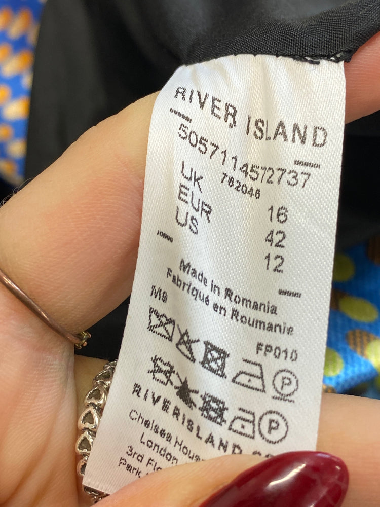 Gorgeous River island Blazer UK 16 Multicolored spotted funky DF001