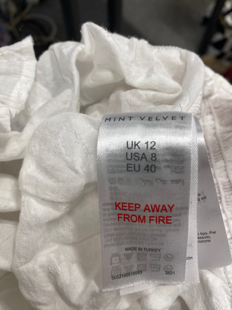 Gorgeous Mint Velvet Gypsy blouse Uk 12 White Classic CP002