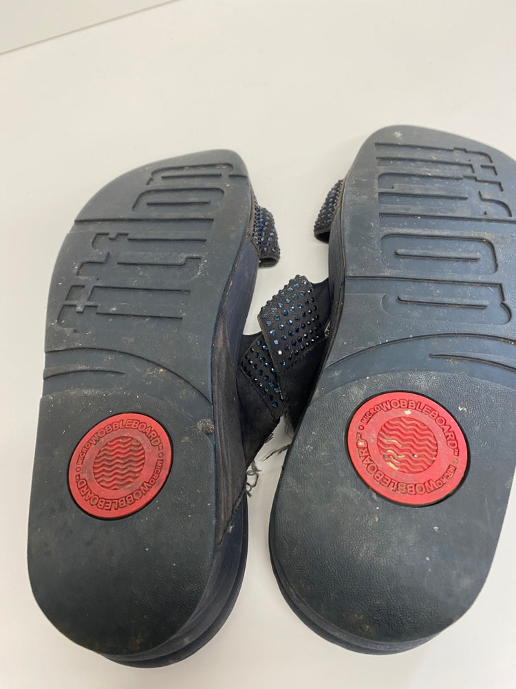 Gorgeous Fitflop Sandals Uk7 Black Rokkit Crystal slides MS008