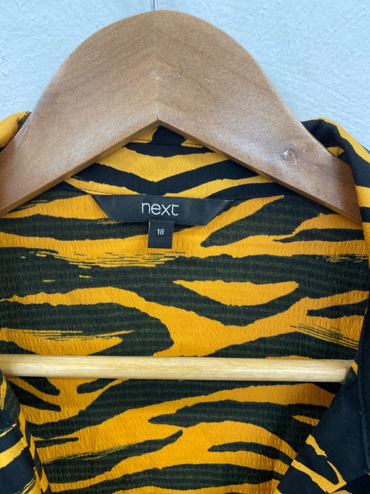 Gorgeous Next Mini Sheath dress UK 18 Orange & Black Animal Print DF001