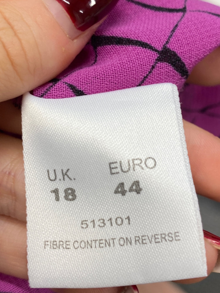 Gorgeous ALEXON Blouse UK 18 Magenta squared summery KM001