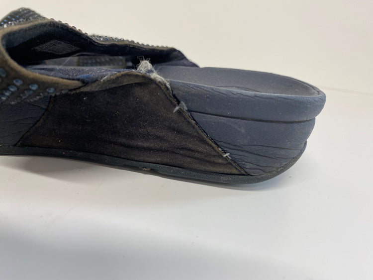 Gorgeous Fitflop Sandals Uk7 Black Rokkit Crystal slides MS008