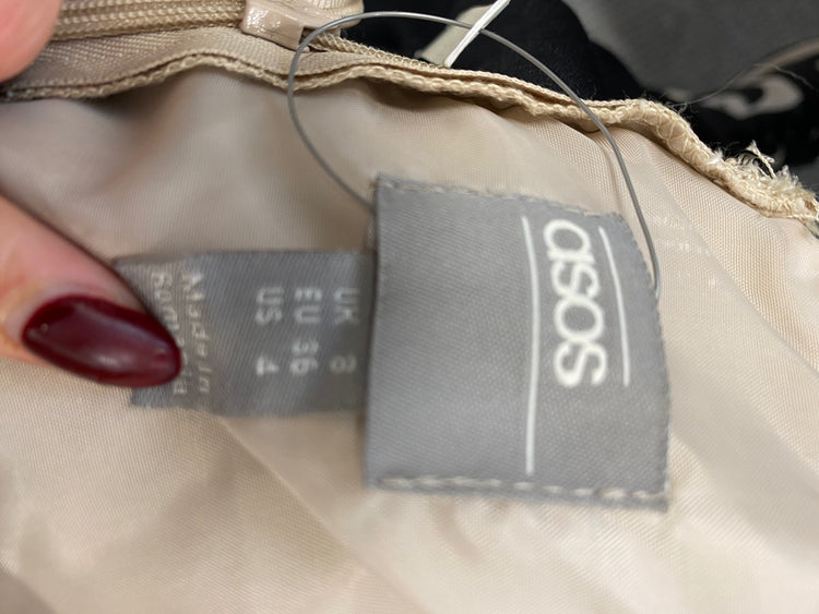 Gorgeous Asos Design Dress Uk 8 Beige linen summer vibes CP002