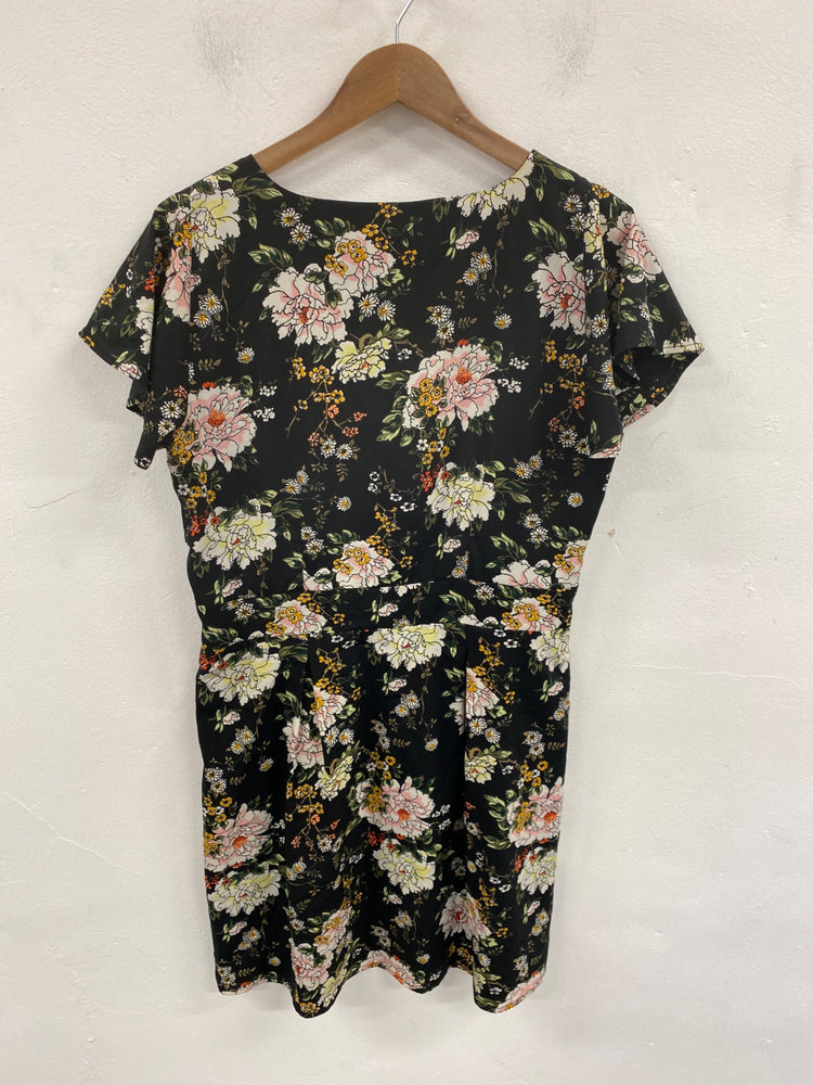 Stunning Vero Moda Mini Dress XL Black Multicolour Floral Pattern KM001
