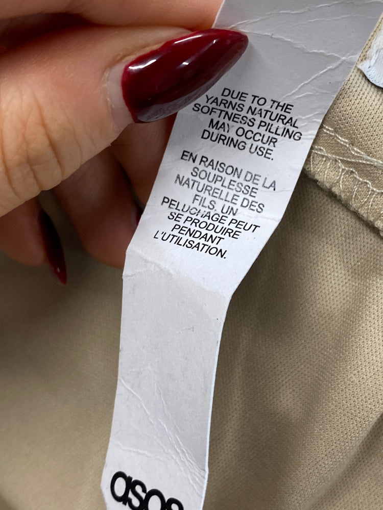 Gorgeous Asos Design Dress UK 10 Beige linen summer CP002