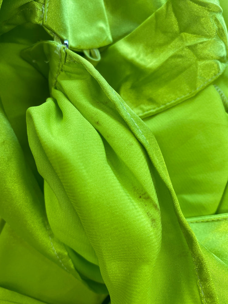 Gorgeous River Island Satin Halterneck Blouse UK 18 Wasabi Green DF001