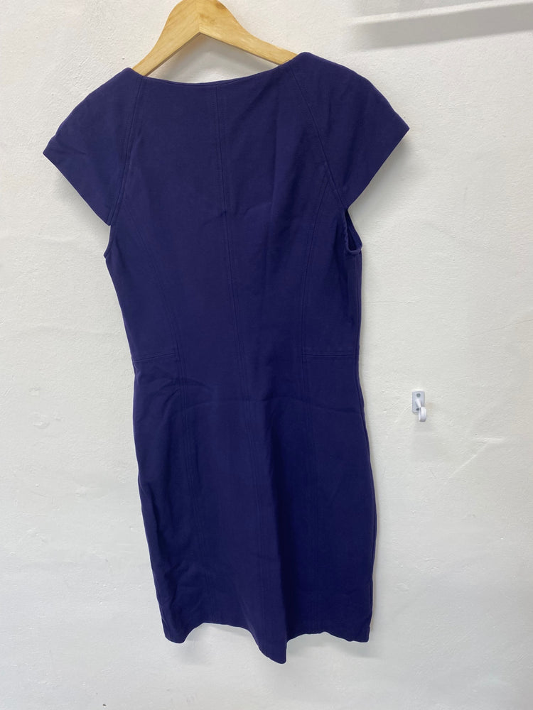 Gorgeous Diane Von Furstenberg Midi Dress uk12 Purple Bodycon flattering classic KM001