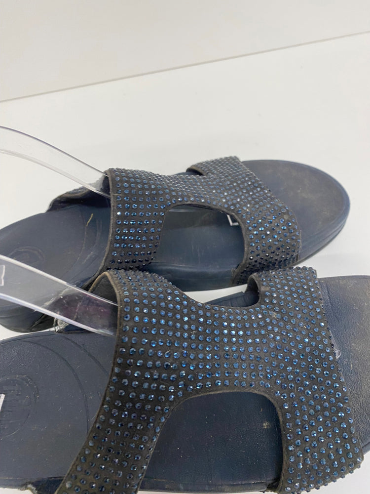 Gorgeous Fitflop Sandals Uk7 Black Rokkit Crystal slides MS008