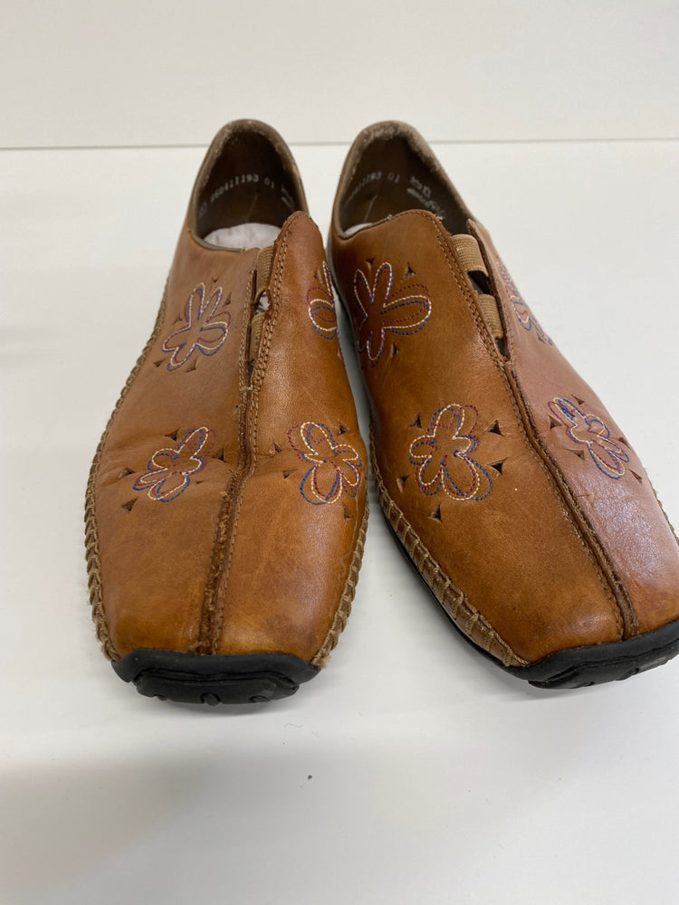 Gorgeous Rieker Casual Shoes Uk7 Tan embroidered Leather MS008