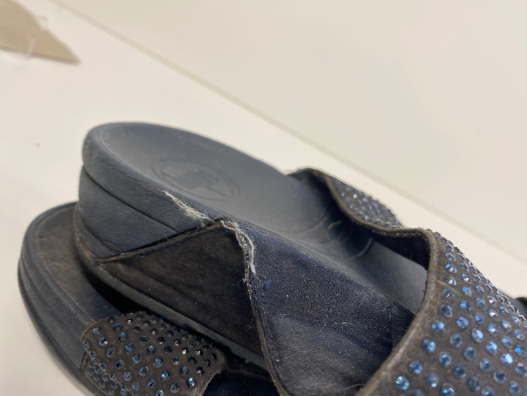 Gorgeous Fitflop Sandals Uk7 Black Rokkit Crystal slides MS008